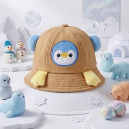 Mũ Vành Tròn Cho Bé Hình Chim Cánh Cụt Đáng Yêu - Nón Bucket Kèm Dây Chống Rơi 7
