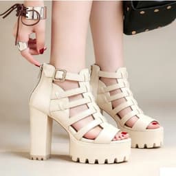 Sandal Nữ Dây Đan 2 Khóa Đế Vuông Cao 9 Phân Phong Cách Quý Phái 2