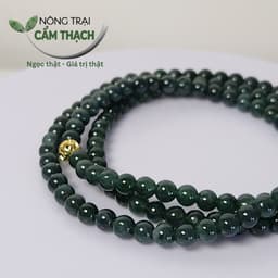 [Nông Trại Cẩm Thạch] Chuỗi Quấn Tay Ngọc Cẩm Thạch Lam Ngọc Tự Nhiên Type A kèm kiểm định, hạt 5.2mm mã 0745hạt 2
