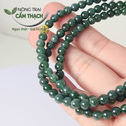 [Nông Trại Cẩm Thạch] Chuỗi Quấn Tay Ngọc Cẩm Thạch Lam Ngọc Tự Nhiên Type A kèm kiểm định, hạt 5.2mm mã 0745hạt 5