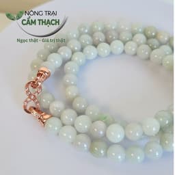 [Nông Trại Cẩm Thạch] Chuỗi Quấn Tay Ngọc Cẩm Thạch Màu Trắng Phớt Xanh Tím Tự Nhiên Type A kèm kiểm định, 7.5mm 3050 6