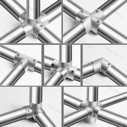 Khớp Inox Nối Các Góc, Các Chiều Ống Tròn Phi 19, 22, 25, 32MM - Chân Đế, Giá Đỡ Ống Inox 8