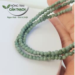 [Nông Trại Cẩm Thạch] Chuỗi Quân Tay Ngọc Cẩm Thạch Lam Ngọc Tự Nhiên Type A kèm kiểm định, hạt 3.2 mã 4733 3