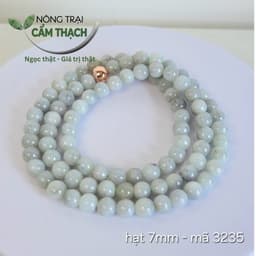 [Nông Trại Cẩm Thạch] Chuỗi Quấn Tay Ngọc Cẩm Thạch Phỉ Thúy Tự Nhiên Type A kèm kiểm định, hạt 7mm - 3235 5