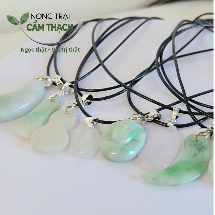 [Nông Trại Cẩm Thạch] Mặt Ngọc Cẩm Thạch Phỉ Thúy May Mắn Ngoc Tự Nhiên Type A kèm kiểm định, tặng dây + móc