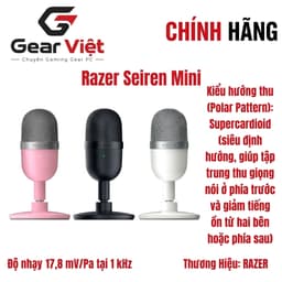 (Gear Việt) Micro Razer Seiren Mini Cổng USB Micrô Mini Microphone Hỗ Trợ Thu Âm/Live 1