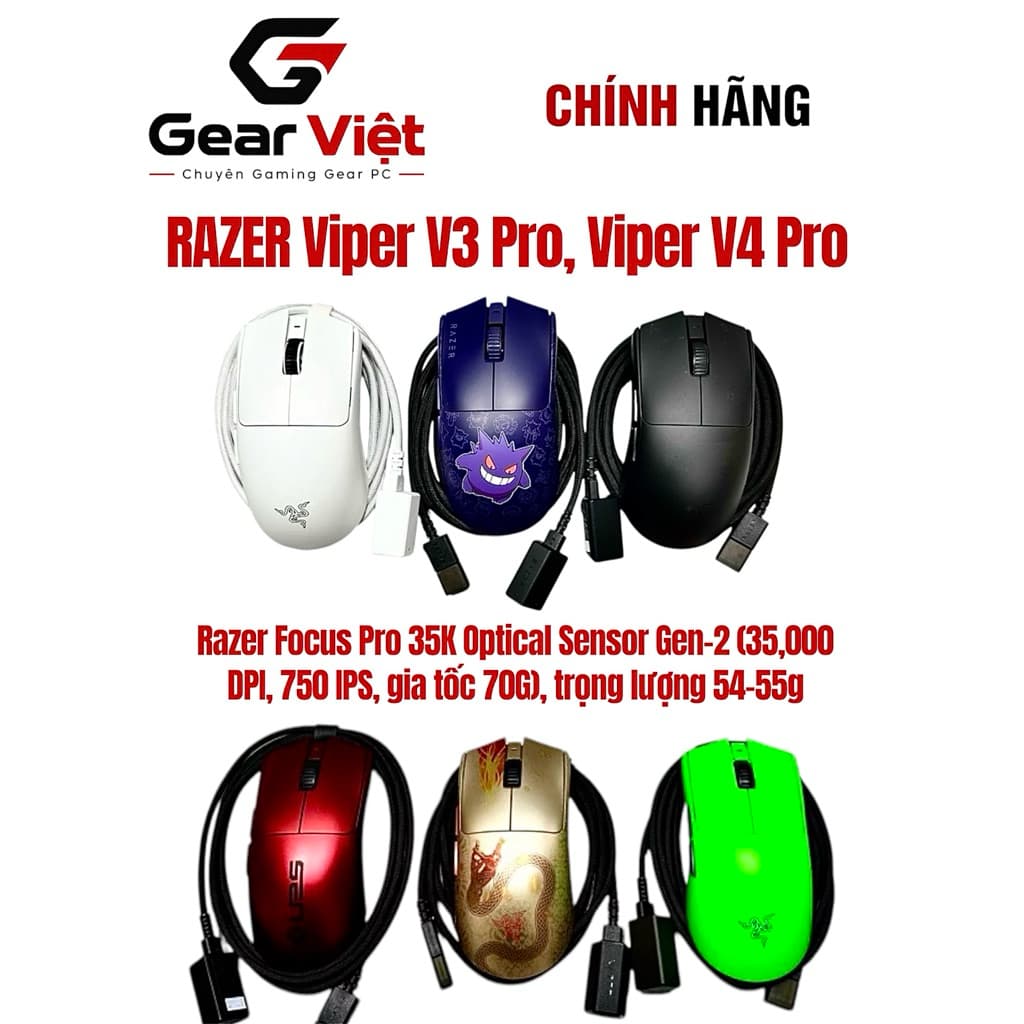 Chuột Razer Viper V4 Pro/V3 Pro Gengear / Faker / Sentinal (Hàng chính hãng) đã qua sử dụng và new