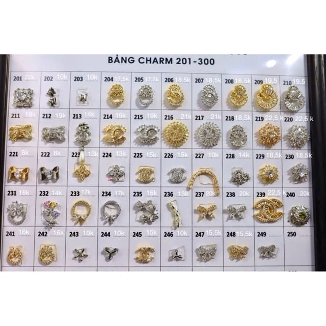 2 viên Charm Nail (201-300)Đính Đá Cao Cấp Hot Trend, Phụ Kiện Trang Trí Móng GTP