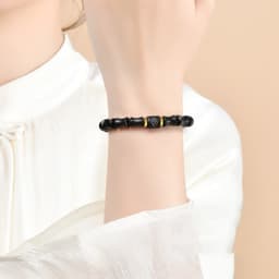 Vòng Tay Chuỗi Hạt Gỗ Mun Tự Nhiên Dáng Đốt Trúc Họa Tiết Mây Lành Phong Cách Cổ Điển Cho Nam Nữ 6