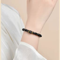 Vòng Tay Chuỗi Hạt Gỗ Mun Tự Nhiên Dáng Đốt Trúc Họa Tiết Mây Lành Phong Cách Cổ Điển Cho Nam Nữ 5