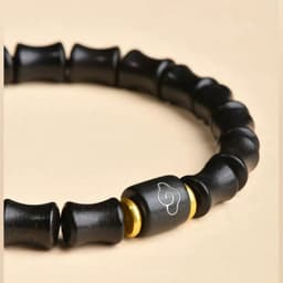 Vòng Tay Chuỗi Hạt Gỗ Mun Tự Nhiên Dáng Đốt Trúc Họa Tiết Mây Lành Phong Cách Cổ Điển Cho Nam Nữ 8