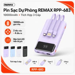 Pin dự phòng sạc nhanh 22.5W HBT HB-T35 20.000mah và RPP-683 10.000mah/ RPP-686 20.000mah/ Romoss PAC20 20.000mah 9