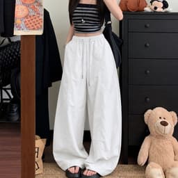 Quần Nữ Dáng Thụng dài Ống Rộng Kaki Thun Hè Cạp Chun 95cm nâu kem đen Thời Trang VANISA QD95 3