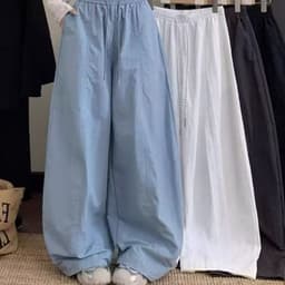 Quần Nữ Dáng Thụng dài Ống Rộng Kaki Thun Hè Cạp Chun 95cm nâu kem đen Thời Trang VANISA QD95 9