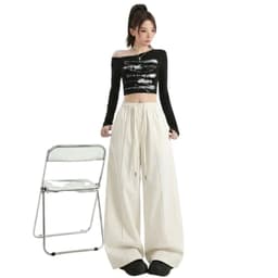 Quần Nữ Dáng Thụng dài Ống Rộng Kaki Thun Hè Cạp Chun 95cm nâu kem đen Thời Trang VANISA QD95 6