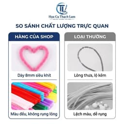 [ Tặng Sách Tập Làm Bông] Kẽm Nhung Làm Hoa Dày 8mm Siêu Khít  Lông Mịn Không Rụng Màu Pastel DIY 7