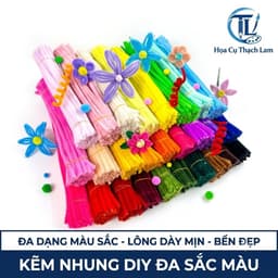 [ Tặng Sách Tập Làm Bông] Kẽm Nhung Làm Hoa Dày 8mm Siêu Khít  Lông Mịn Không Rụng Màu Pastel DIY 5