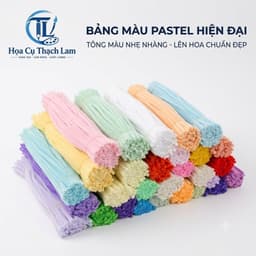 [ Tặng Sách Tập Làm Bông] Kẽm Nhung Làm Hoa Dày 8mm Siêu Khít  Lông Mịn Không Rụng Màu Pastel DIY 4