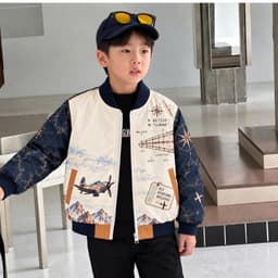 Áo Khoác Gió Bomber Bé Trai MK Kids Họa Tiết Cá Tính - Chống Gió Giữ Ấm Nhẹ Phong Cách Năng Động 2-10 Tuổi 3