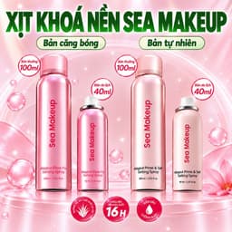 Xịt khoá nền SEA MAKEUP Setting Spray tạo hiệu ứng căng bóng, dưỡng ẩm lâu trôi và hiệu quả lì mịn 40ml/100ml 1