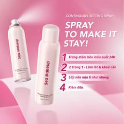 Xịt khoá nền SEA MAKEUP Setting Spray tạo hiệu ứng căng bóng, dưỡng ẩm lâu trôi và hiệu quả lì mịn 40ml/100ml 3