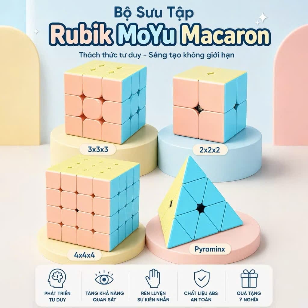 Khối Rubik Ma Thuật 3x3x3 Macaron - Bề Mặt Mờ, Cảm Giác Mượt Mà