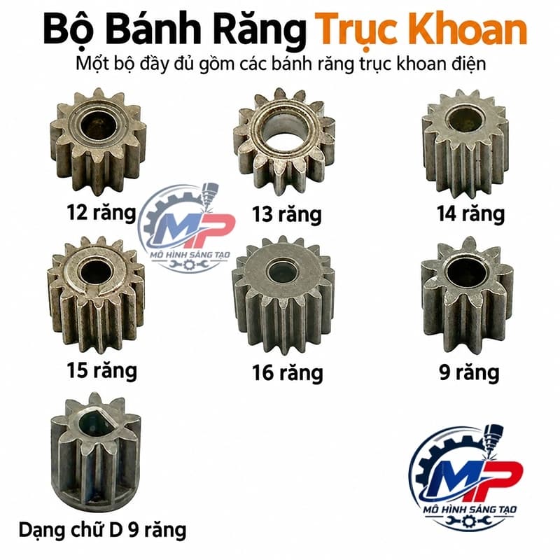 Bánh Răng Kim Loại Truc 3mm, 3.17mm, 4mm, 5mm, 6mm, cho máy khoan, máy mài BR-01