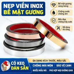 Nẹp Inox Tự Dính Trang Trí Viền Tủ, Bàn, Tường, Góc Vuông, Góc Cong - Bản 10/15/20/25/30/40/50MM 2