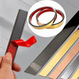 Nẹp Inox Tự Dính Trang Trí Viền Tủ, Bàn, Tường, Góc Vuông, Góc Cong - Bản 10/15/20/25/30/40/50MM 5