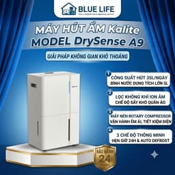 Máy Hút Ẩm Kalite DrySense A9,Công Suất 35L/Ngày, Lọc Không Khí Ion Âm, Bình Nước 5L, Sấy Quần Áo, Hẹn Giờ 24H 1
