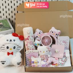 Set quà tặng Gấu bông Hello Kitty kèm nhiều phụ kiện làm quà tặng bé gái, người yêu, bạn gái, dịp lễ, sinh nhật 4