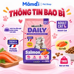 [20 Gói 1KG] Thức Ăn Hạt Cho Mèo Hello Cat Daily Vị Cá Hồi - Tiết Kiệm Nhà Đông Meow 5