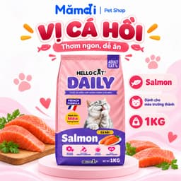 [20 Gói 1KG] Thức Ăn Hạt Cho Mèo Hello Cat Daily Vị Cá Hồi - Tiết Kiệm Nhà Đông Meow 2