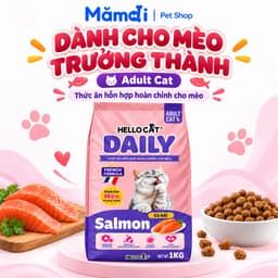 [20 Gói 1KG] Thức Ăn Hạt Cho Mèo Hello Cat Daily Vị Cá Hồi - Tiết Kiệm Nhà Đông Meow 3