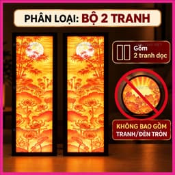Đèn Thờ Việt Bộ Tranh Hoa Sen Tre LED Trang Trí Bàn Thờ Gia Đình, Phong Cách Trúc Chỉ Hình Hoa Sen Nhiều Kích Thước 7