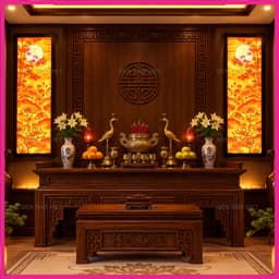 Đèn Thờ Việt Bộ Tranh Hoa Sen Tre LED Trang Trí Bàn Thờ Gia Đình, Phong Cách Trúc Chỉ Hình Hoa Sen Nhiều Kích Thước 6