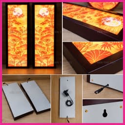Đèn Thờ Việt Bộ Tranh Hoa Sen Tre LED Trang Trí Bàn Thờ Gia Đình, Phong Cách Trúc Chỉ Hình Hoa Sen Nhiều Kích Thước 8