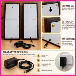 Đèn Thờ Việt Bộ Tranh Hoa Sen Tre LED Trang Trí Bàn Thờ Gia Đình, Phong Cách Trúc Chỉ Hình Hoa Sen Nhiều Kích Thước 9