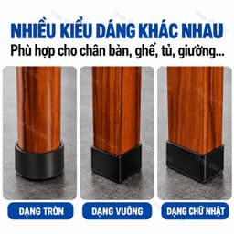 Chân Đế Nhựa Bịt Đầu Bảo Vệ Chân Bàn, Ghế - Nắp Chụp Ống Hộp Thép, Inox 4
