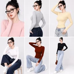 [MÀU MỚI] Áo Thun TAY DÀI CỔ TRÒN DÁNG DÀI Thun Borip Lụa DD116, Áo Thun Nữ Kiểu Trơn Ôm Body Flo'ra 3
