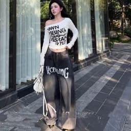 Áo thun nữ lệch vai in chữ cá tính 6