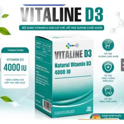 ##VITALINE D3 4000 IU (120 Viên)– Vitamin D3 Hàm Lượng Cao, Dễ Hấp Thu, Dùng Cho Người Trưởng Thành < SHOP GÀ NHÍT 1