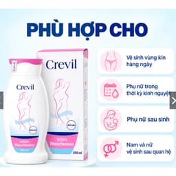 **Crevil ( chai 100mml và 300ml )Dung dịch vệ sinh phụ nữ , chống viêm cân bằng pH>BUNINY SHOP$ 7