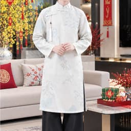 Áo dài cách tân bố và bé trai họa tiết truyền thống nam tính - gấm cao cấp lót mềm, mặc thoải mái cả ngày 3