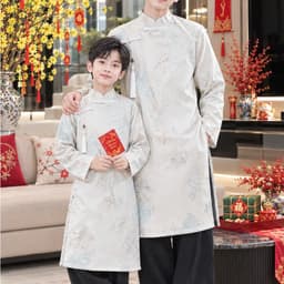 Áo dài cách tân bố và bé trai họa tiết truyền thống nam tính - gấm cao cấp lót mềm, mặc thoải mái cả ngày 6