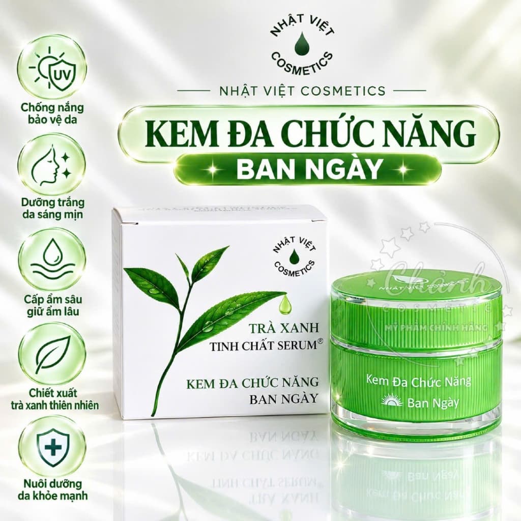 Kem Ngày Nhật Việt Cosmetics Dưỡng Trắng Da, Chống Nắng, Giữ Ẩm, Se Khít Lỗ Chân Lông 18gam