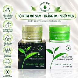 Bộ Kem Nhật Việt Cosmetics Dưỡng Trắng Da, Mờ Nám, Tàn Nhang, Đồi Mồi, Ngừa Mụn, Chống Lão Hoá 18gam 1