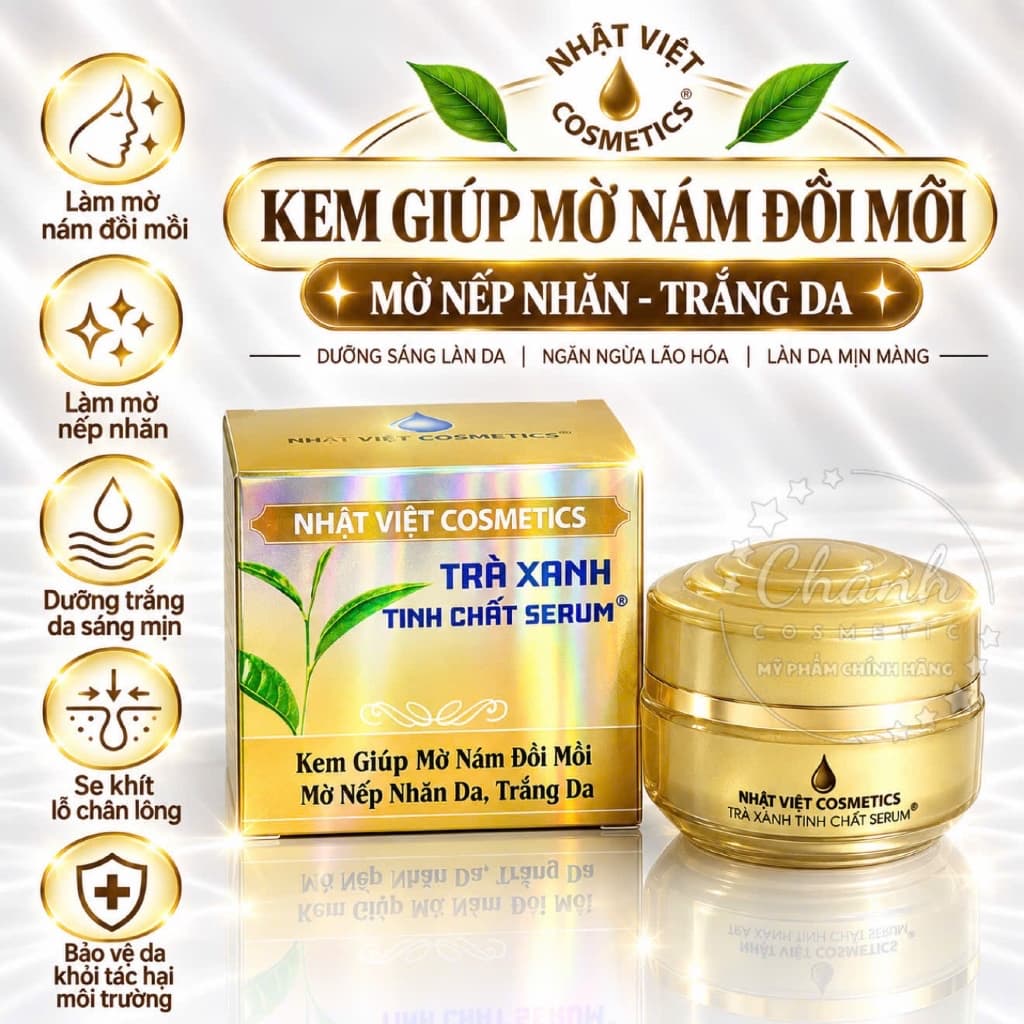 Kem Nhật Việt Cosmetics Giúp Mờ Nám, Đồi Mồi, Mờ Nếp Nhăn Da, Dưỡng Trắng Da 10gam