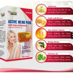 **Active Meno Plus ( 60 Viên) Cân Bằng Nội Tiết Tố Nữ,Hỗ Trợ Tiền Mãn Kinh,Mãn Kinh,Bốc Hỏa,Mất Ngủ<BUNINY SHOP$ 7