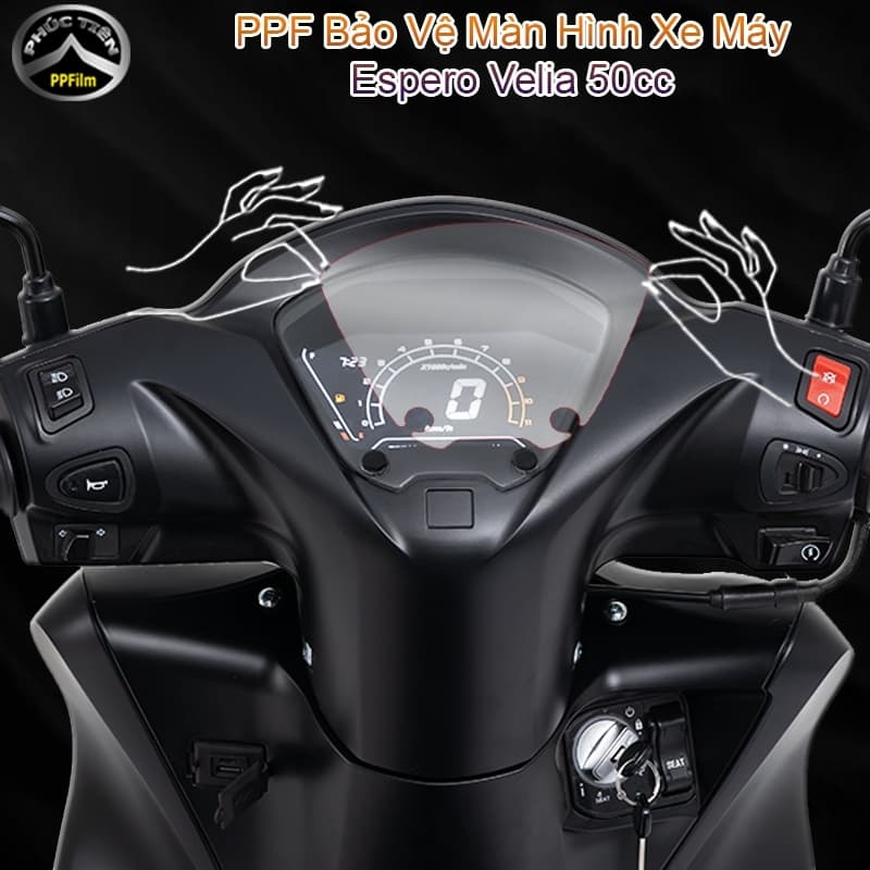 Miếng Dán PPF Bảo Vệ Đồng Hồ Xe Máy Espero Velia 50cc chống trầy và làm mới màn hình xe máy